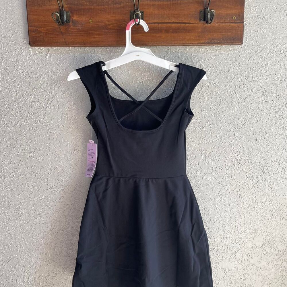 Wild Fable XXS Cap Short Sleeve cross Women's Black Dress - Picture 3 of 5